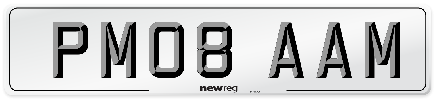 PM08 AAM Number Plate from New Reg